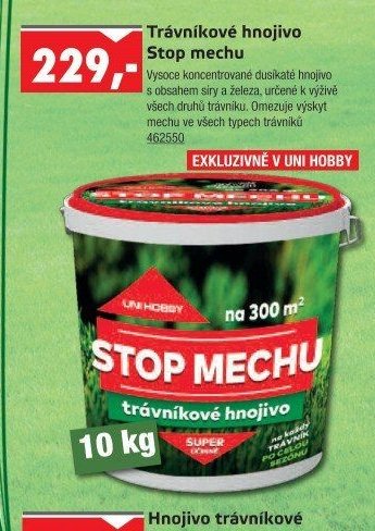 Trávníkové hnojivo Stop mechu