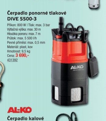 Čerpadlo ponorné tlakové DIVE 5500-3