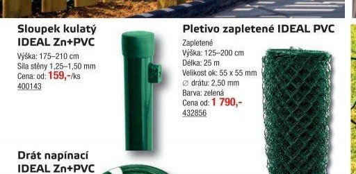 Sloupek kulatý IDEAL Zn+PVC