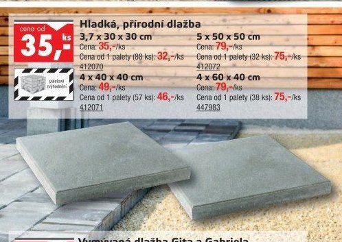 Hladká, přírodní dlažba