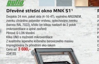 Dřevěné střešní okno MNK S1