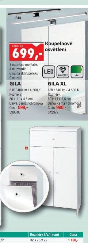 Koupelnové osvětlení GILA