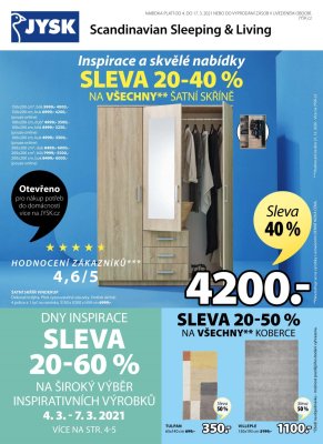 akční leták Jysk 4.3.2021-17.3.2021