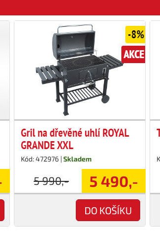 Gril na dřevěné uhlí ROYAL GRANDE XXL