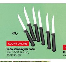 Sada steakových nožů, ocel 18/10, 6 kusů