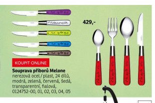 Souprava příborů Melone, nerezová ocel / plast, 24 dílů