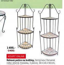 Rohová police na květiny