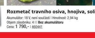 Rozmetač travního osiva, hnojiva, soli OSS1800