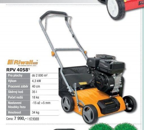 Benzínový vertikutátor Riwall RPV 4058
