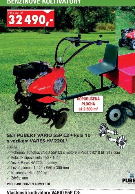 SET PUBERT VARIO 55P C3 + kola 10 s vozíkem VARES HV 220L