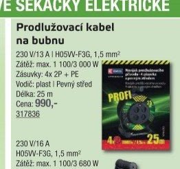 Prodlužovací kabel na bubnu (230 V/13 A)