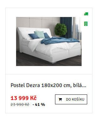 Postel Dezra 180x200 cm, bílá...