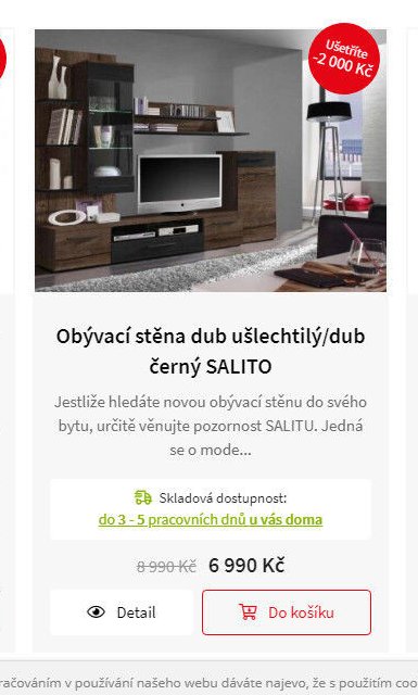 Obývací stěna dub ušlechtilý/dub černý SALITO