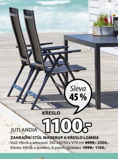 Zahradní stůl Maderup a křeslo Lomma
