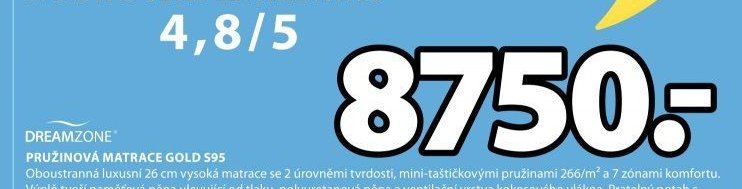 PRUŽINOVÁ MATRACE GOLD S95