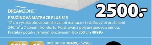 PRUŽINOVÁ MATRACE PLUS S15