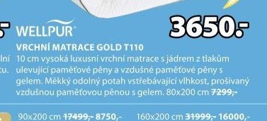 Vrchní matrace GOLD T110