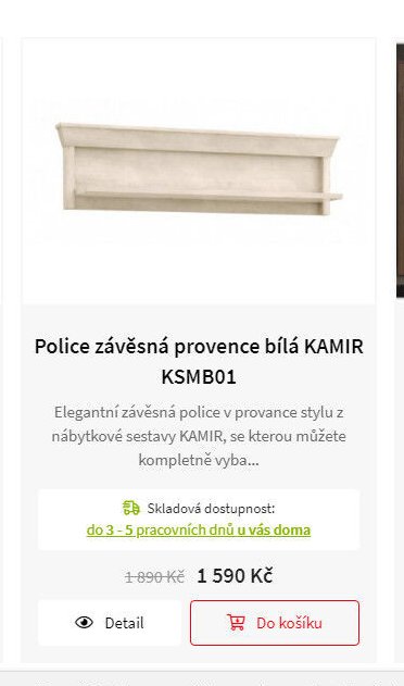 Police závěsná provence bílá KAMIR KSMB01