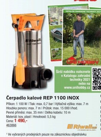 Čerpadlo kalové REP 1100 INOX