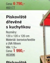 Pískoviště dřevěné s kuchyňkou