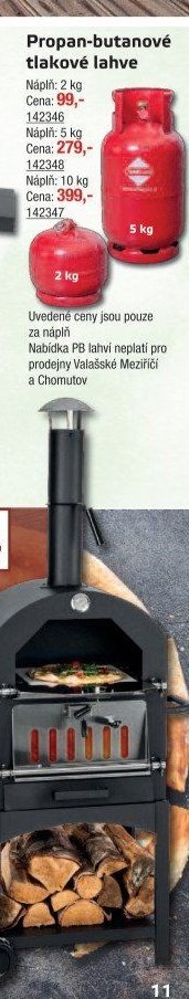 Propan-butanové tlakové lahve 10 kg
