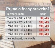 Prkna a fošny stavební