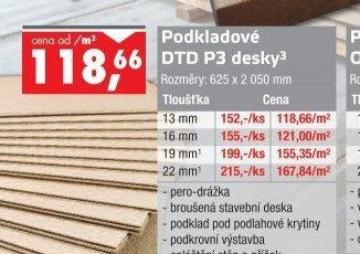 Podkladové DTD P3 desky