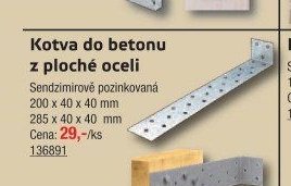 Kotva do betonu z ploché oceli