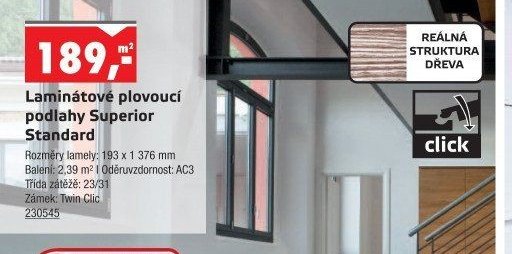 Laminátové plovoucí podlahy Superior Standard