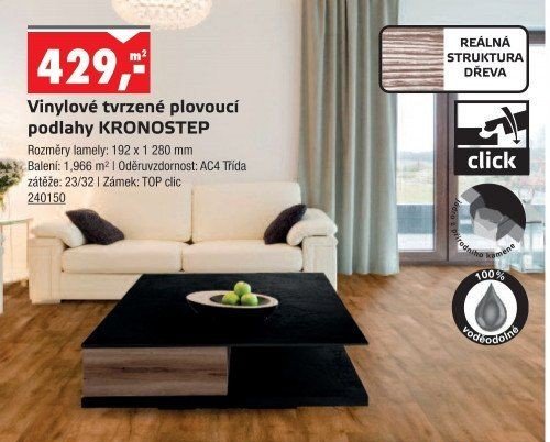 Vinylové tvrzené plovoucí podlahy KRONOSTEP