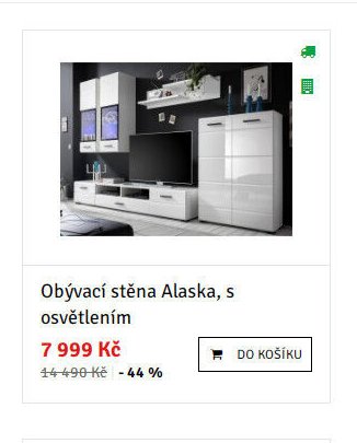 Obývací stěna Alaska, s osvětlením