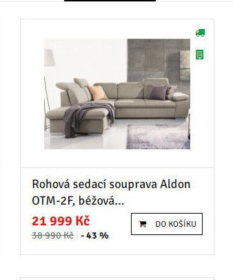 Rohová sedací souprava Aldon OTM-2F, béžová...
