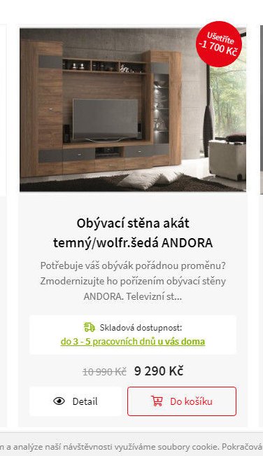 Obývací stěna akát temný/wolfr.šedá ANDORA