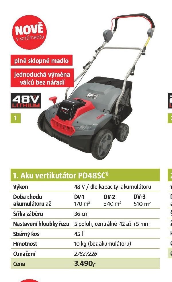 1. Aku vertikutátor PD48SC