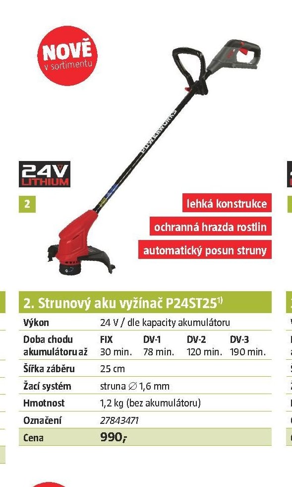 2. Strunový aku vyžínač P24ST25