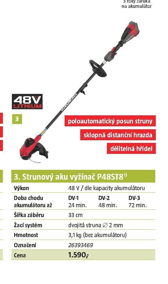 3. Strunový aku vyžínač P48ST8
