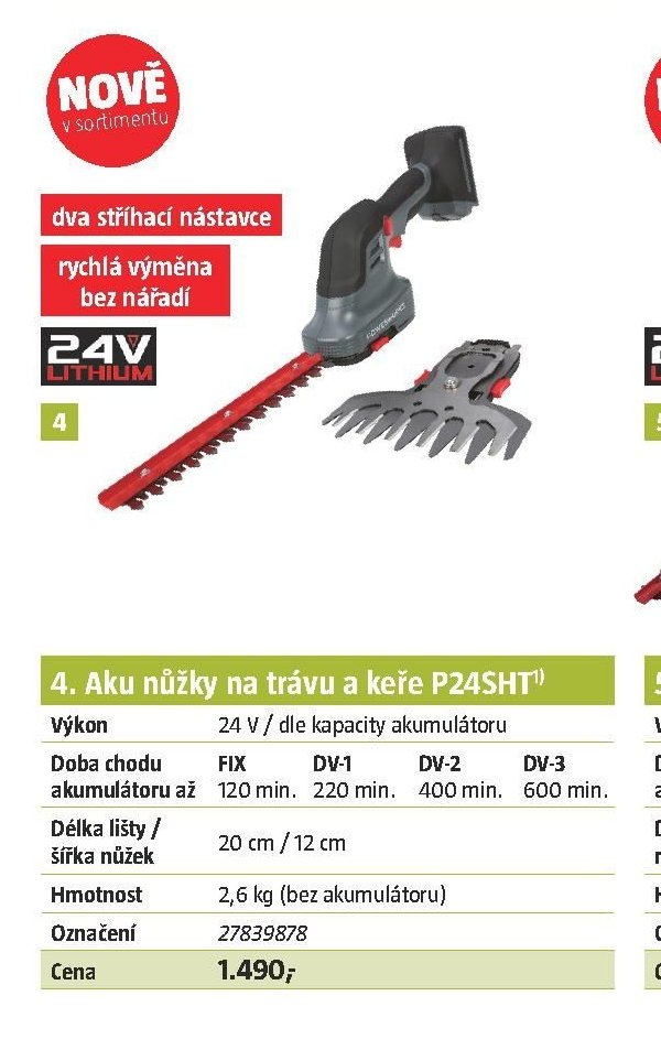 4. Aku nůžky na trávu a keře P24SHT