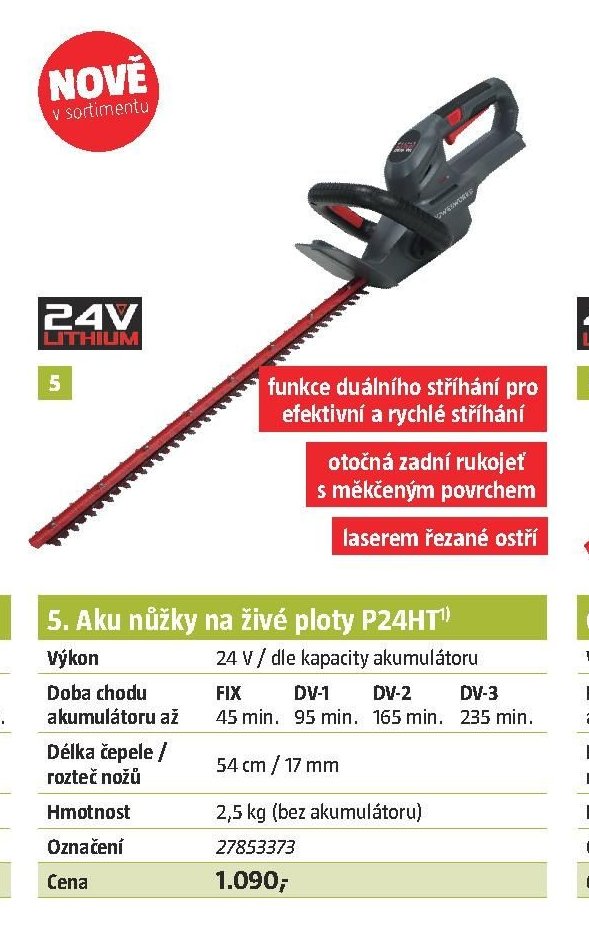 5. Aku nůžky na živé ploty P24HT