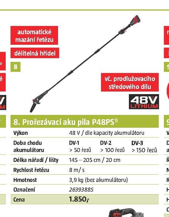 Prořezávací aku pila P48PS