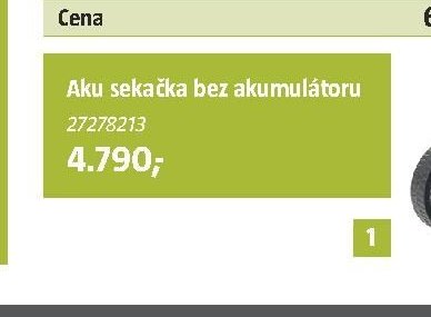 Aku sekačka bez akumulátoru