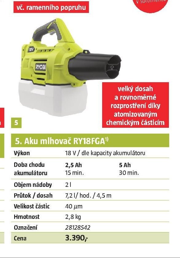 Aku mlhovač RY18FGA