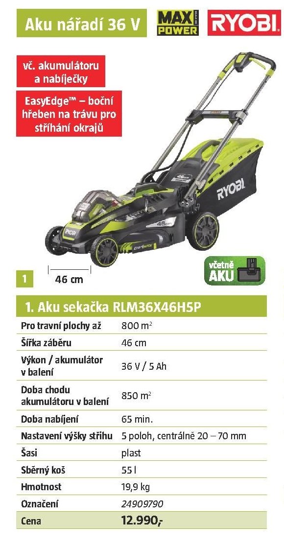 1. Aku sekačka RLM36X46H5P