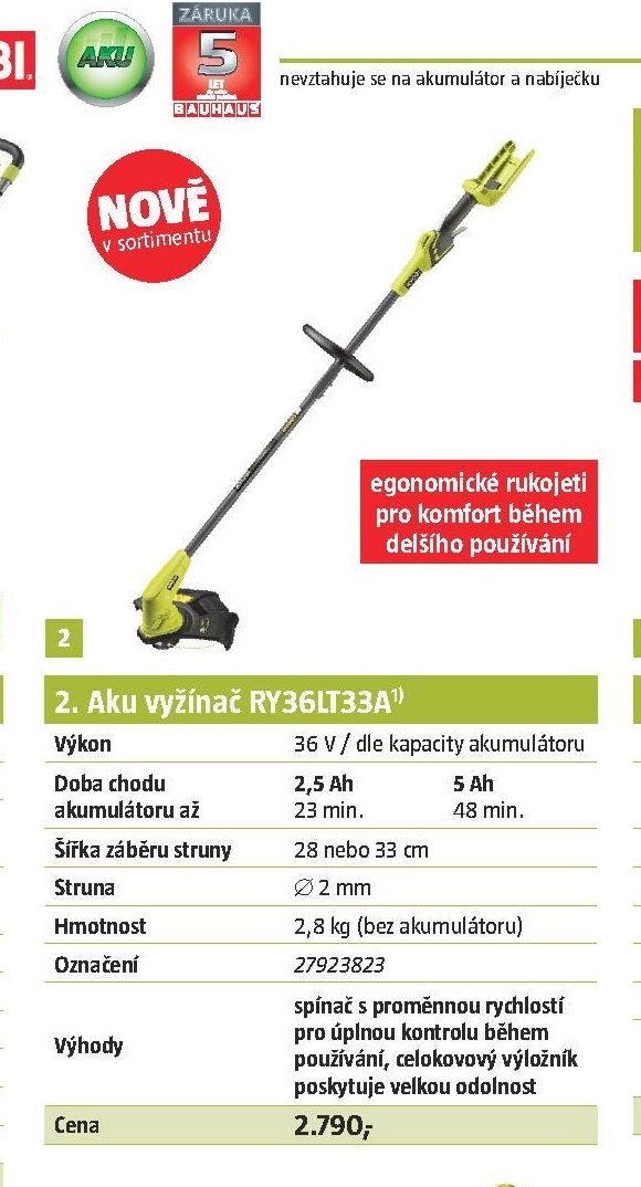 2. Aku vyžínač RY36LT33A