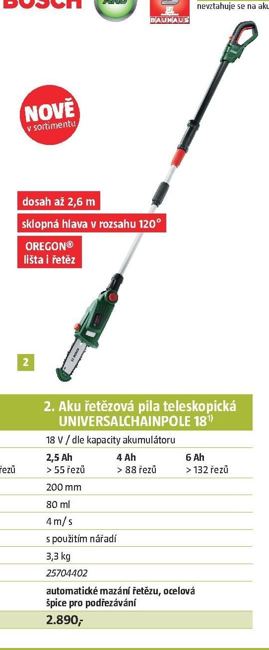 Aku řetězová pila teleskopická UNIVERSALCHAINPOLE 18