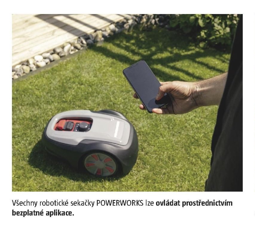 Robotická sekačka POWERWORKS (ovládání)
