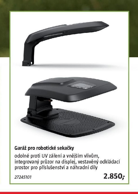 Garáž pro robotické sekačky
