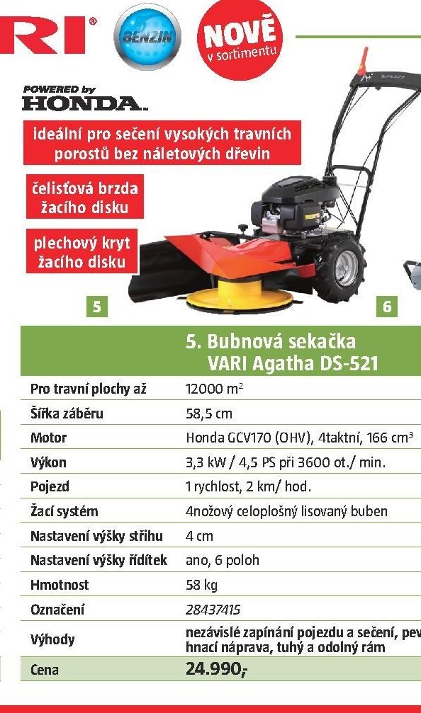 Bubnová sekačka VARI Agatha DS-521
