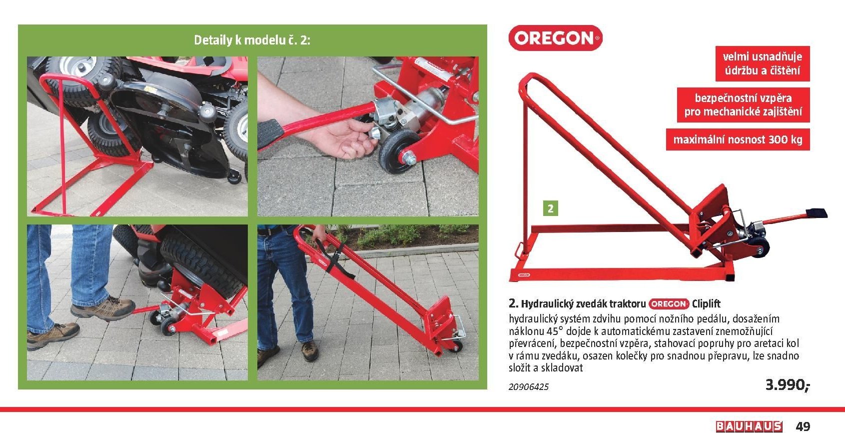Hydraulický zvedák traktoru OREGON Cliplift
