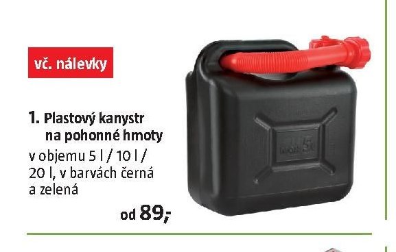 Plastový kanystr na pohonné hmoty
