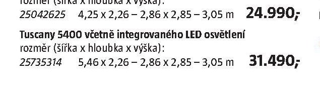 Pergola Tuscany 5400 včetně integrovaného LED osvětlení